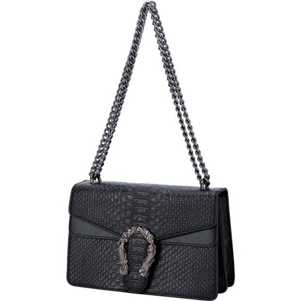 Crossbody Shoulder Chain Purse for Women PU Leather Messenger Bag Small Evening